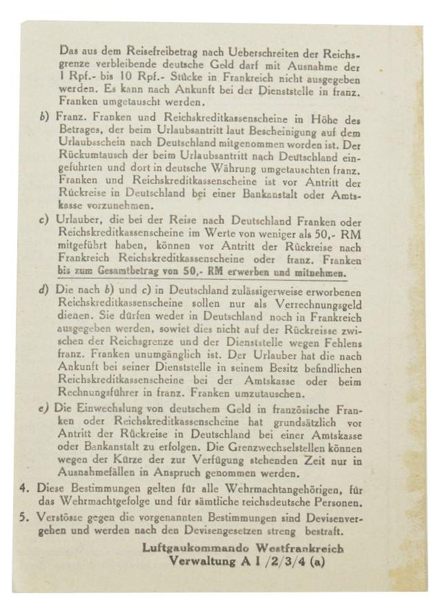 German WH Instruction Leaflet 'Holiday to France' — image 2