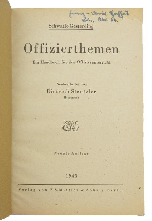German WH Handbook Reibert 'Offizierthemen' — image 2