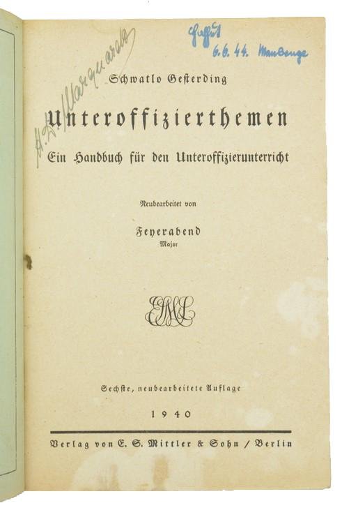 German WH Handbook Reibert 'Unteroffizierthemen' — image 2