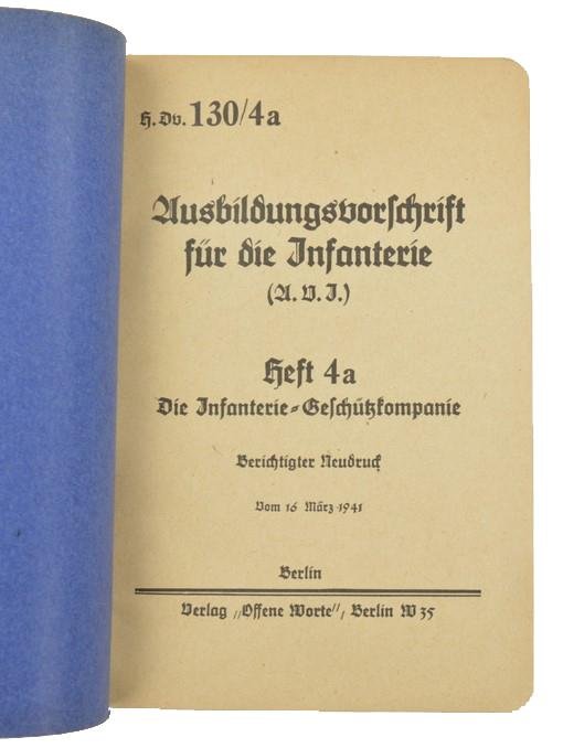 German WH Book 'Infantry Regulations' Part 4a — image 2