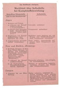 German WH Instruction leaflet 'Chemical Warfare'