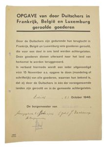 Dutch Announcement Leaflet 'Stolen Goods'