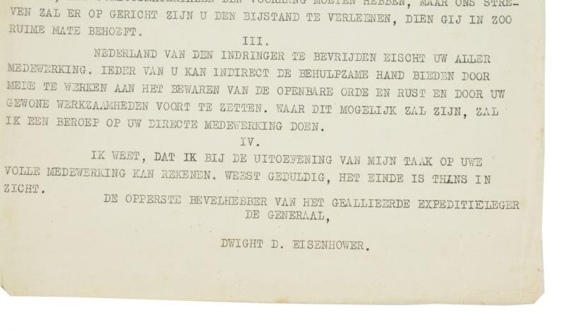 Dutch Proclamation Leaflet 'Eisenhower' — image 3