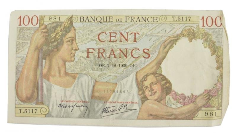 French WW2 Banknote — image 3