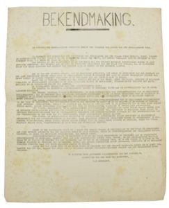 Dutch Announcement 'State of Siege'