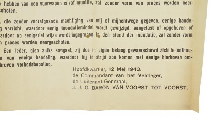 Dutch Proclamation Poster 12 May 1940 — image 2