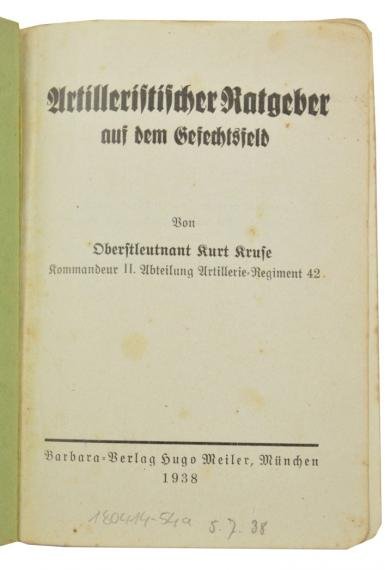 German WH Artillery Combat Handbook — image 2
