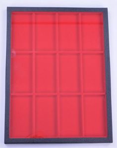 Two Riker 160 Chipboard Display Cases with 12 compartments