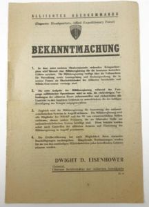 Allied Announcement Flyer Dwight D Eisenhower