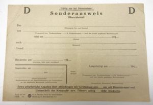 German WH Special Travel ID (Sonderausweis)