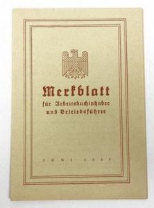 German Arbeitsbuch Paper instruction sheet