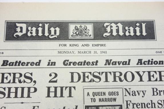 British 'Daily Mail' Newspaper 31 March 1941. — image 2