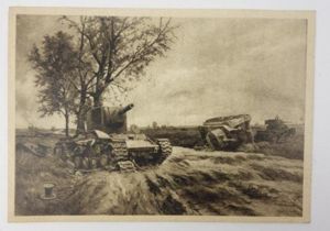 German WW2 Panzer Postcard Poland