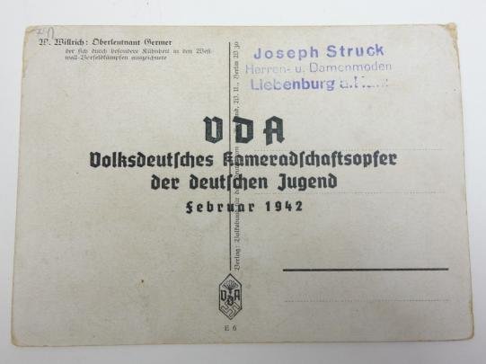 German 'Willrich' Type postcard 'Oberleutnant Germer' — image 2