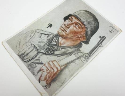 German 'Willrich' Type postcard 'Oberleutnant Germer' — image 3