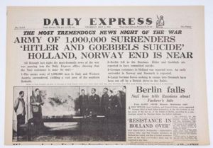 British 'Daily Express' Newspaper 3 May 1945.