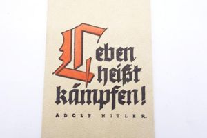 German Bookmark 'Leben heisst kämpfen! -Adolf Hitler'