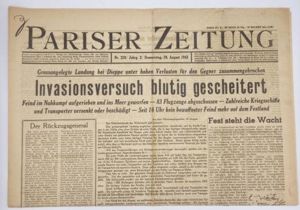 German 'Pariser Zeitung' 20 August 1942