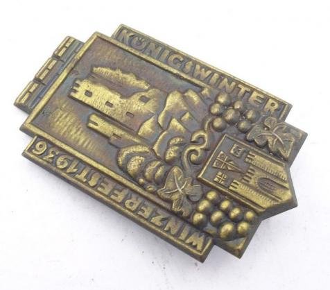 German Tinnie/Day badge. 'Winzerfest 1936' Konigswinter. — image 3