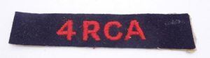 Canadian Shoulder Title ' 4th Royal Canadian Artillery'