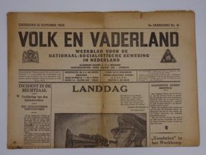 Dutch NSB Newspaper 'Volk en Vaderland'
