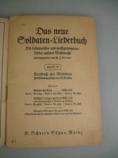 German WH Marching Songs Pocket Book — image 3