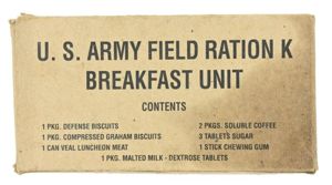 US WW2 Field Ration K Breakfast Unit Package
