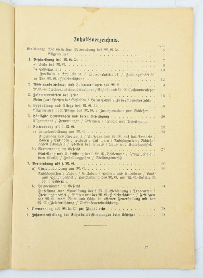 German WH MG34 Manual Booklet — image 3