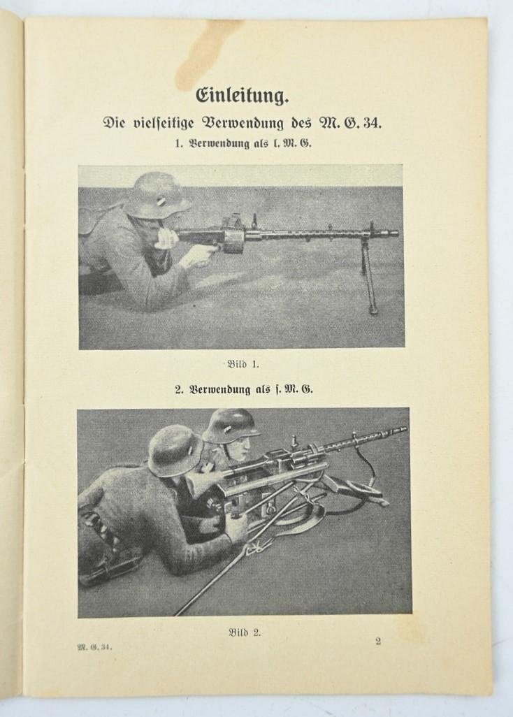 German WH MG34 Manual Booklet — image 4