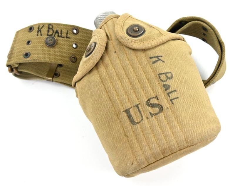 US WW1 M-1910 Pistol Belt & Canteen Signal Corps — image 11