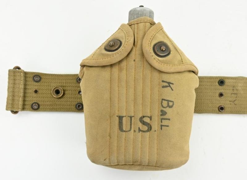 US WW1 M-1910 Pistol Belt & Canteen Signal Corps — image 3