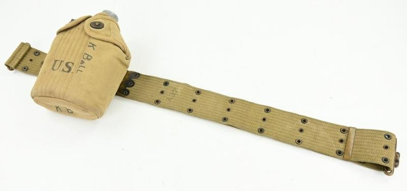 US WW1 M-1910 Pistol Belt & Canteen Signal Corps — image 4