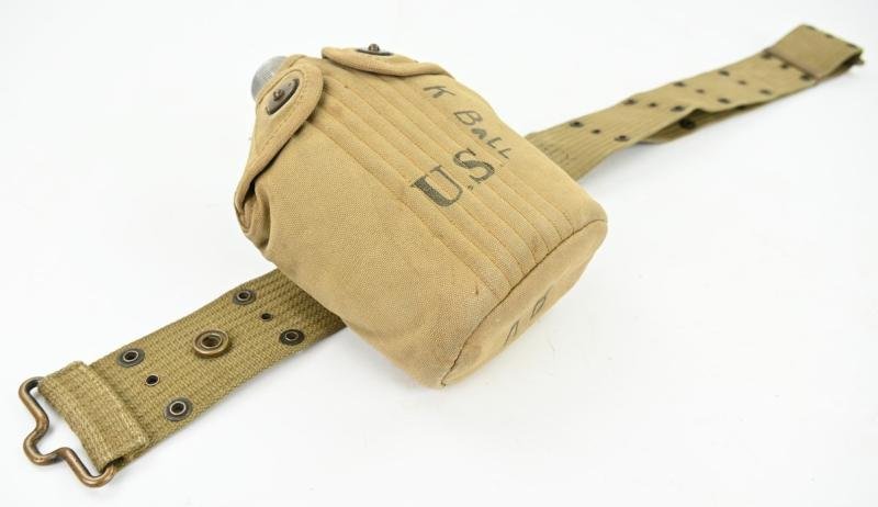 US WW1 M-1910 Pistol Belt & Canteen Signal Corps — image 6