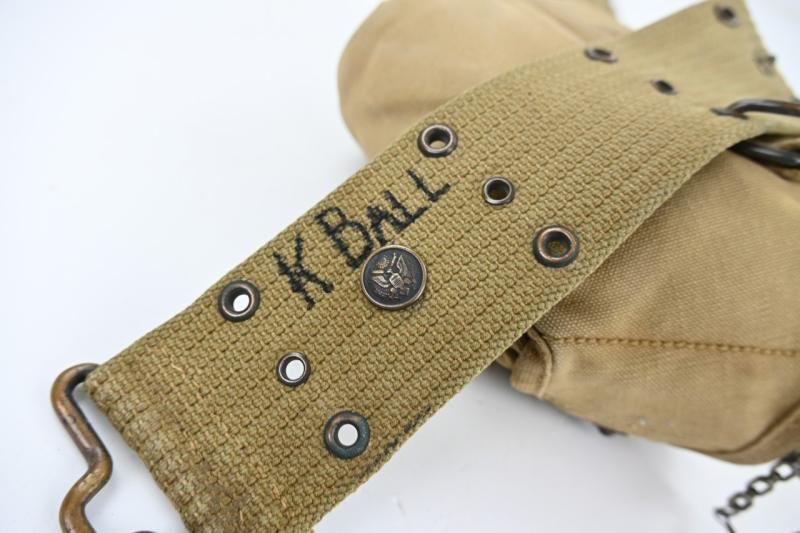 US WW1 M-1910 Pistol Belt & Canteen Signal Corps — image 8