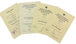 German WH GBJ Medal Certificate Grouping