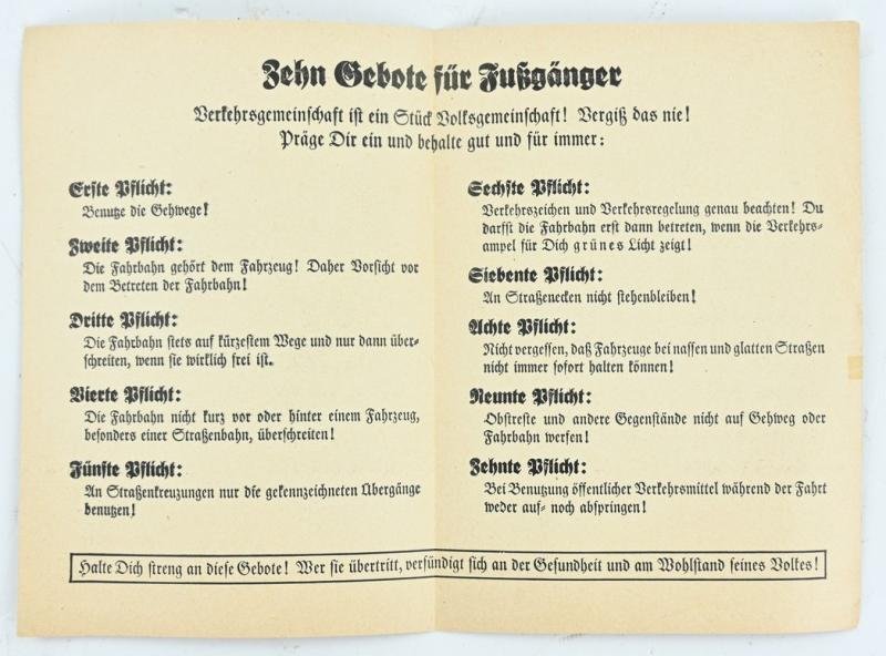German Third Reich Traffic Instruction for pedestrians — image 2
