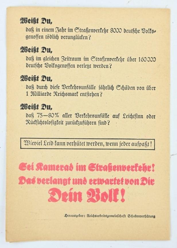 German Third Reich Traffic Instruction for pedestrians — image 3