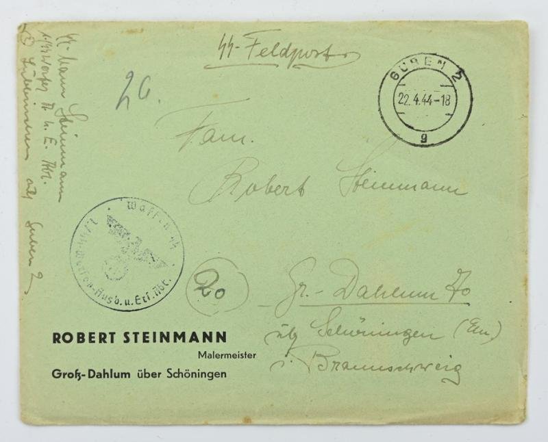 German Waffen-SS Feldpost Letter with Envelop — image 2
