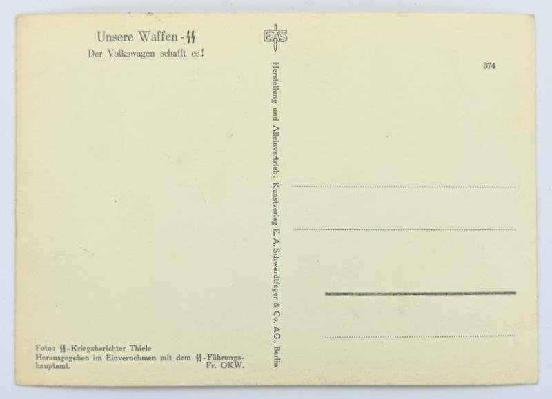 German Waffen-SS Kriegsberichter Postcard 'Unsere Waffen-SS' — image 3