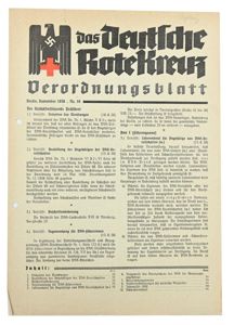 German Third Reich DRK 'Verordnungsblatt'