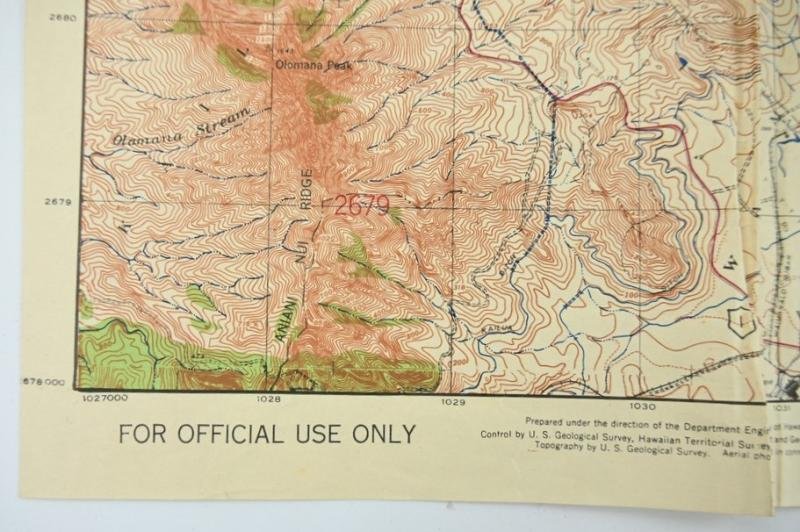 USAFICPA WW2 Mapcard Hawaii — image 2