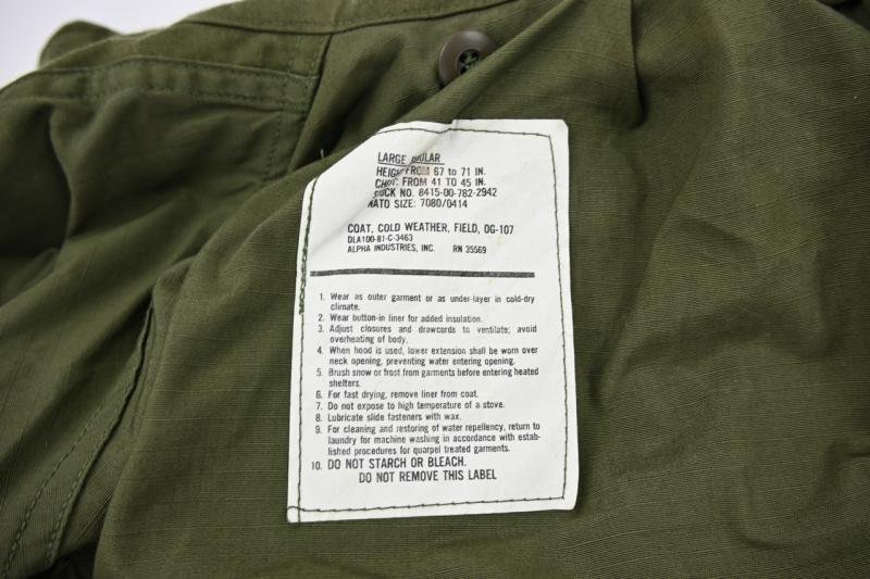 US WW2 Vietnam Era M-1965 Combat Field Jacket — image 13