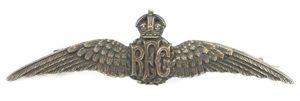 British WW1 1913 RFC Pilot Wing 'Gaunt London'
