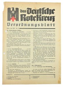 German Third Reich DRK 'Verordnungsblatt'
