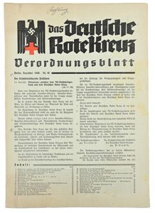 German Third Reich DRK 'Verordnungsblatt'