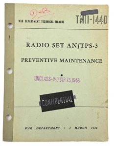 US WW2 TM11-1440 AN/TPS-3 Manual