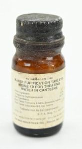 US WW2 Bottle of Purifying Tablets