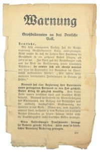 Allied Droppingsflyer 'Warnung!'