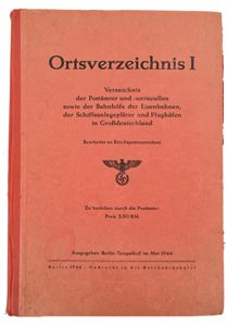 German Third Reich Postal Code Book 1944