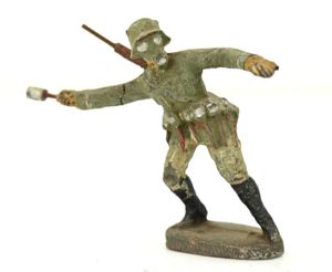 German Elastolin Toy Figure 'Grenade Trower'